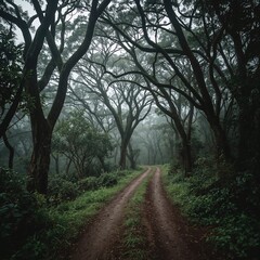 Naklejka premium road in the forest