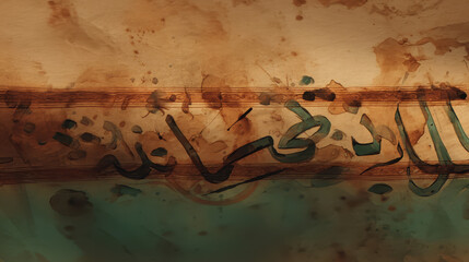 Intricate calligraphic design on aged paper.