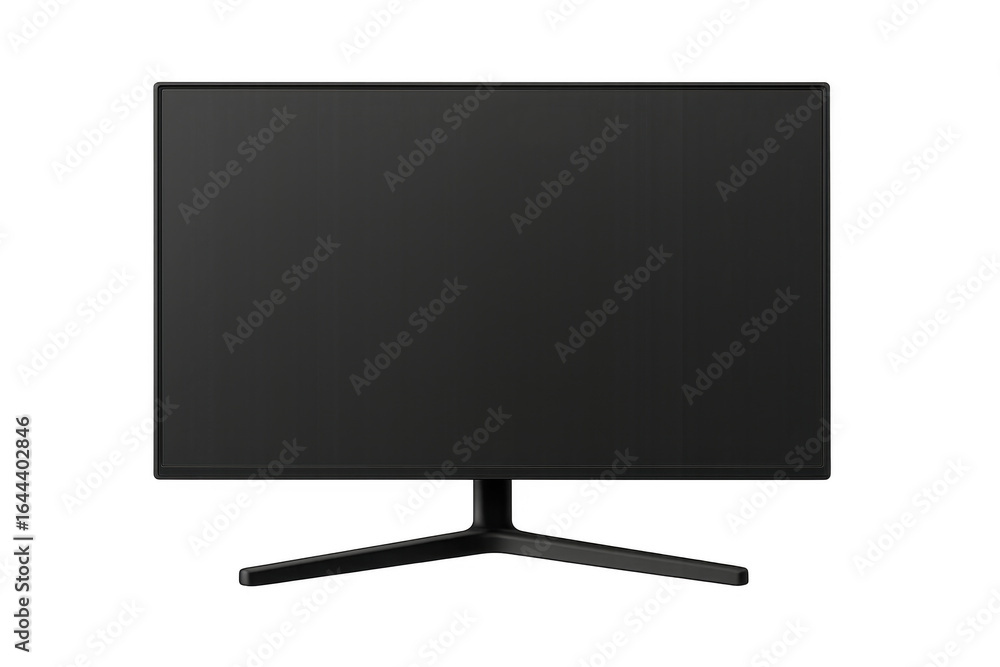 Aufkleber realistic computer monitor showing black screen on transparent background