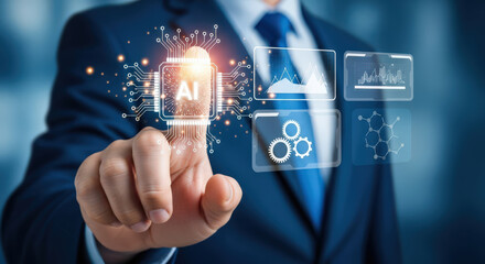 AI Powered Business Solutions A Visionary Approach to Modern Technology with Human Touch and Futuristic Brain Circuitry for Innovation and Progress