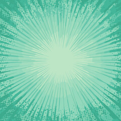 Obraz premium Green halftone comic background