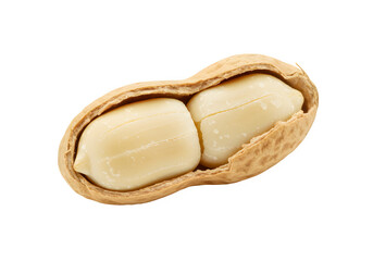 Peanut peeled and roasted with husk isolated on white or transparent background. PNG