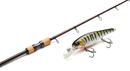 Fishing Tackle Still Life: Rod and Crankbait Lure