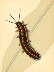 Fototapeta premium Millipede, vintage illustration.