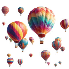 Fototapeta premium Colorful hot air balloons festival, sunrise sky, travel, adventure