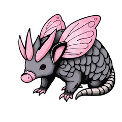 Pink Fairy Armadillo Illustration