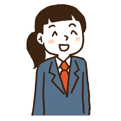 制服を着た学生表情