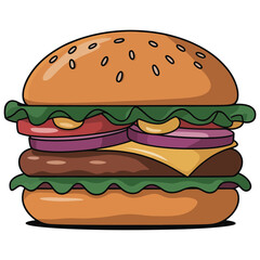 hamburger on white background