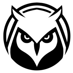 Ninja owl logo silhouette