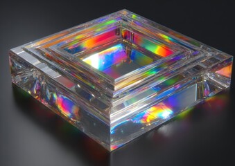 Colorful, layered, glass prism
