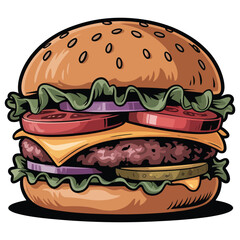 hamburger isolated on white