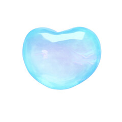 ぷっくりシール風3Dイラスト　水色のハート