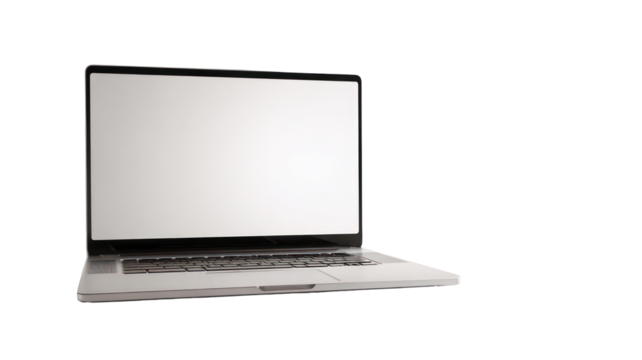 Open Laptop with Visible Keyboard Minimalistic Tech Product on Transparent Background