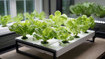 Sustainable City Living: A Minimalist Rooftop Hydroponics Garden for Fresh Produce.