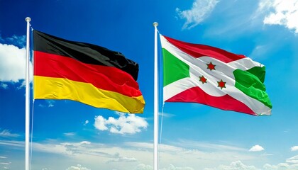 ドイツの国旗とブルンジの国旗(Germany flag & Burundi flag.)
