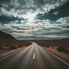 Naklejka premium road in the desert