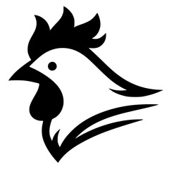 Fast chicken logo silhouette