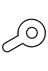 Magnifying glass icon; search, zoom, or explore symbol.
Simple outline of a search tool or lens.
Basic graphic representing discovery or investigation.