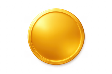 Realistic gold coin on transparent background representing wealth and success
