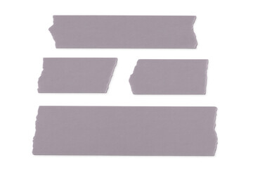 Purple masking tape pieces with torn edges positioned against transparent backdrop, offering graphic design flexibility