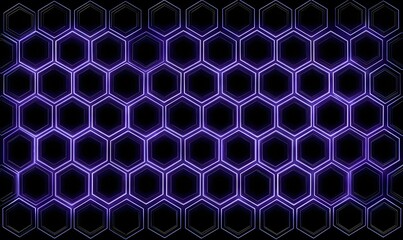 Hexagonal Radiance Abstract Geometric Pattern in Violet Hues