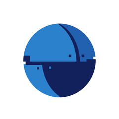 Abstract blue sphere representing artificial intelligence concept  