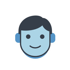 Flat design vector illustration of AI assistant head icon  