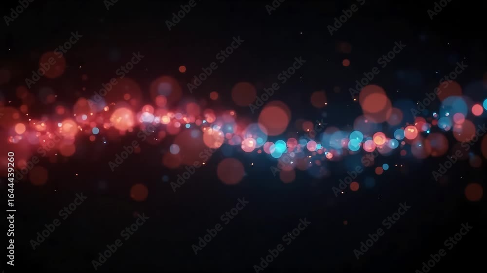 Poster abstract particle animation with bokeh effect creating a dynamic backdrop