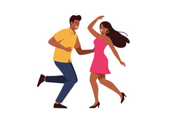 Happy Couple Dancing Joyfully Together.