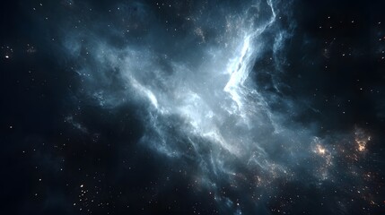 Fototapeta premium A vast nebula of swirling cosmic clouds against a backdrop of distant stars.