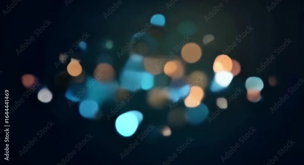 Aufkleber bokeh lights animation background with blue and gold circles for elegant design