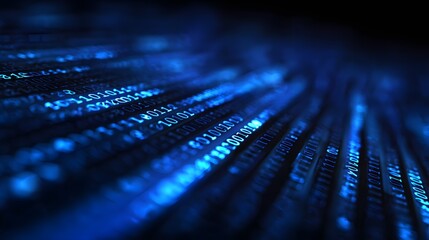 Close-up view of binary code.