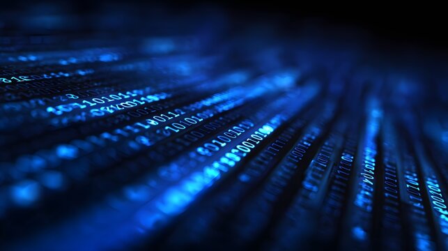 Close-up view of binary code.