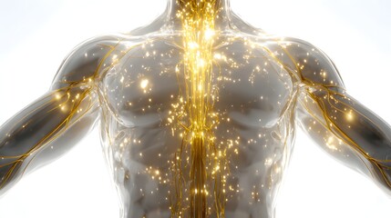 Detailed illustration of the human upper body anatomy.