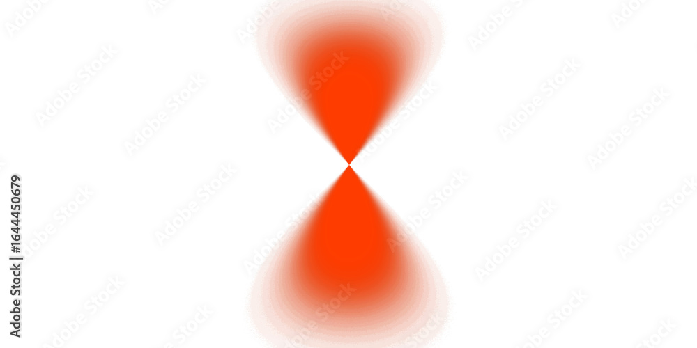 Poster abstract hourglass shape with red gradient on transparent backdrop a vibrant symbol of time with dyn