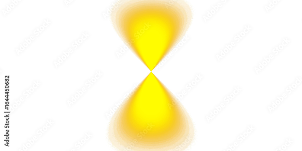 Poster abstract hourglass shape with yellow gradient on transparent background a luminous symbol of time wi