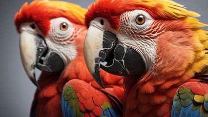Fototapeta premium red and yellow macaw