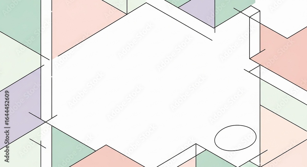 Poster abstract geometric background with pastel colors and clean lines, perfect for modern design and conc