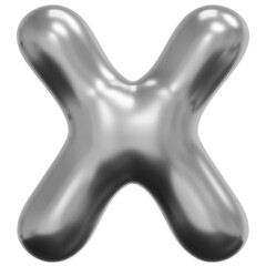 3D Liquid Chrome X Icon
