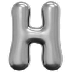 Fototapeta premium 3D Liquid Chrome H Icon