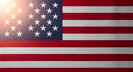 Fototapeta premium United States of America Flag: The flag of the United States of America, a symbol of freedom and unity, proudly displays its stars and stripes.