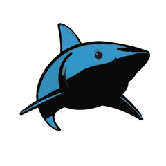 Fototapeta premium Blue Shark Illustration