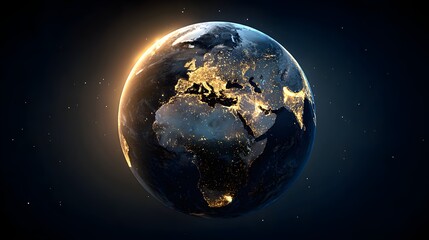 Fototapeta premium Earth's illuminated surface from space.