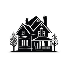 real estate vector silhouette clip art logo design concept illustration