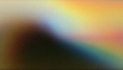 Abstract illustration features a soft, blurry gradient style. Black, yellow, orange, blue, and green colors blend smoothly, forming organic, curved shapes and a hazy, dreamlike effect.