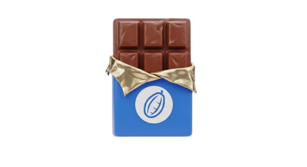 A whole chocolate bar in its wrapping, ready to be eaten.