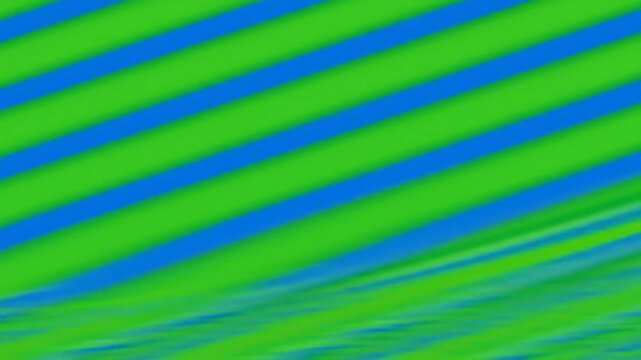 Diagonal green and blue stripes create a vibrant, textured pattern.