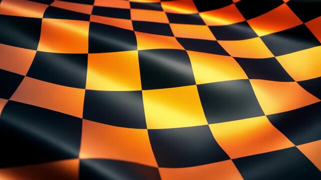 Vibrant checkered flag waving, symbolizing victory and high-speed competition.