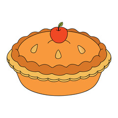 Golden-brown crust encases a sweet, spiced apple filling, baked to perfection. This full apple pie is a warm, comforting treat for any occasion.
