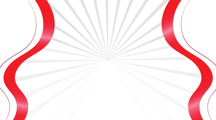 Fototapeta premium Abstract Wave background with red and white ribbon. Vector illustration of Indonesia Independence Day celebration.